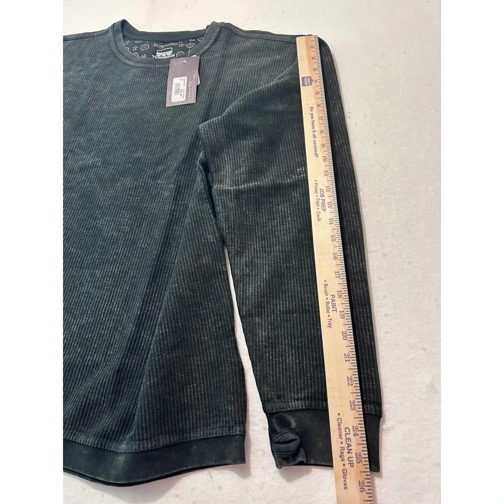 Turnrows Mens Comfy Cord Pullover Sweatshirt Black XL TRW62320SLD New